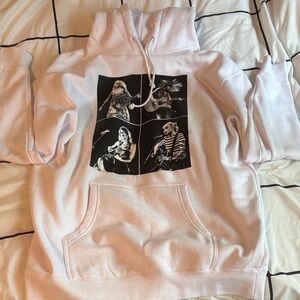 Taylor Swift Eras Tour White Hoodie with Black Graphic Official Merch NEVER WORN